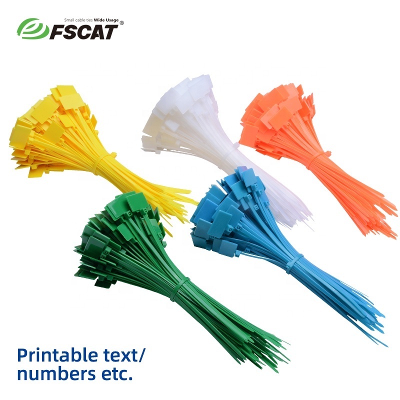 Multi-color customization marker nylon66 cable wire ties maker plastic tie with label