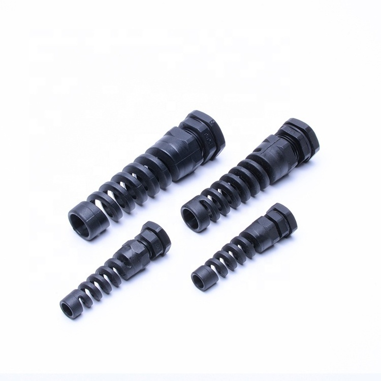 IP68 Waterproof Cable Gland Connector Plastic Flex Spiral Strain Relief Protector For 3.5-6mm Wire Thread