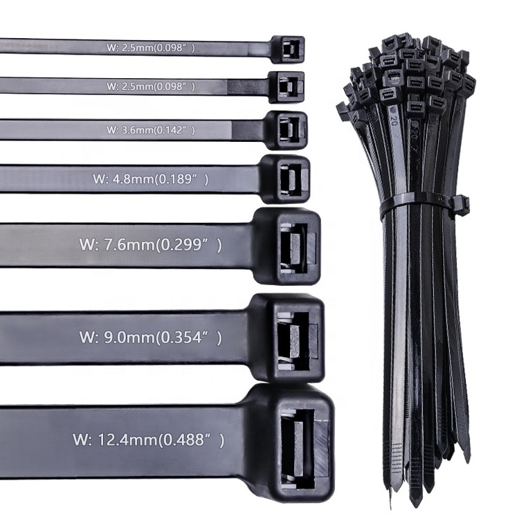 FSCAT factory direct selling price 4.8*250mm nylon 66 cable tie self-locking plastic cable tie