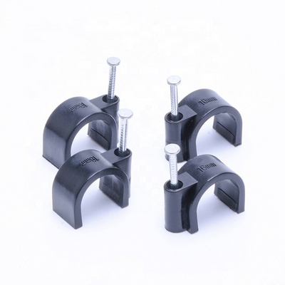 Electrical Wire Cable Clips , Single Coaxial Cable Clips , 0.98 inch (25mm) Screw Clip and Fastener, black