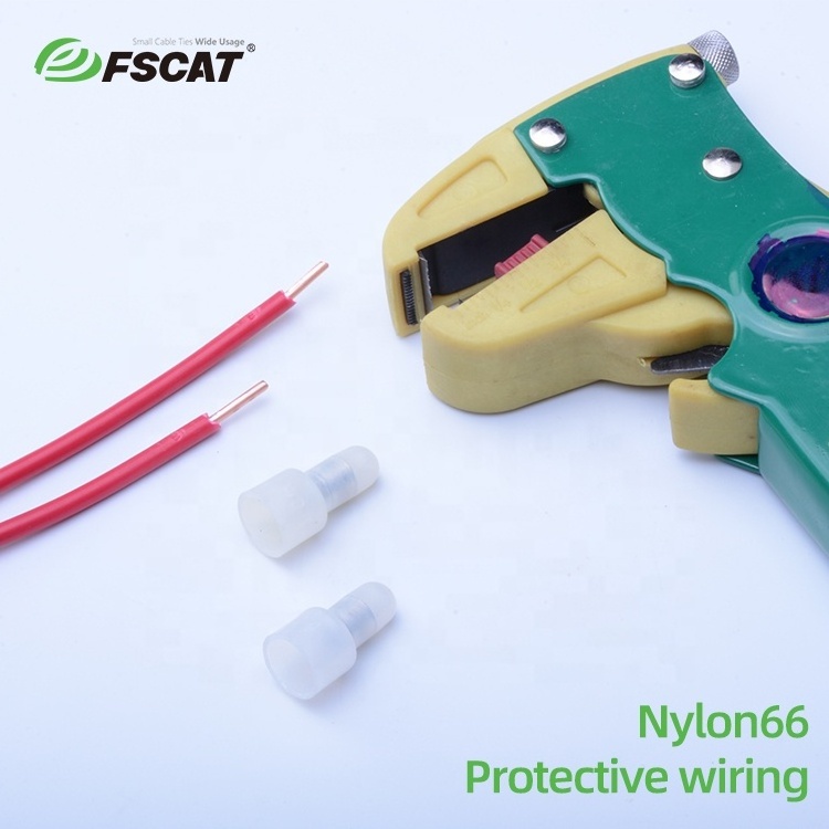 FSCAT CD-6 Gauge Closed End Crimp Terminals Connectors Nylon Power Cable Wire Lug Terminal with Screw Made of Brass and Copper