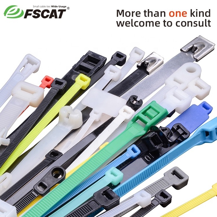 Multi-color customization marker nylon66 cable wire ties maker plastic tie with label