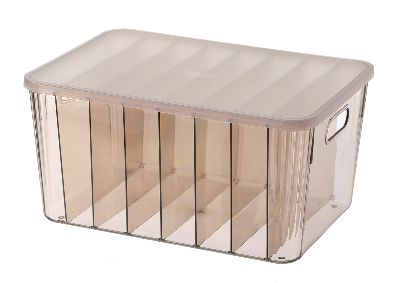 Hot Sale Transparent Plastic PET Living Room Tall underwear storage box with split space Three Colors Available