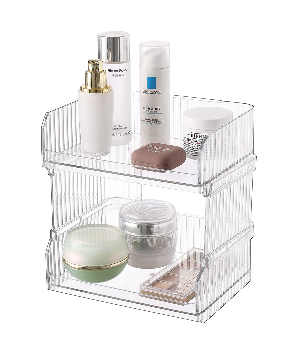 Wholesale Bathroom Countertop Organizer Spinning Perfume Organizers Plastic Stackable Cosmetic Storage Display Case