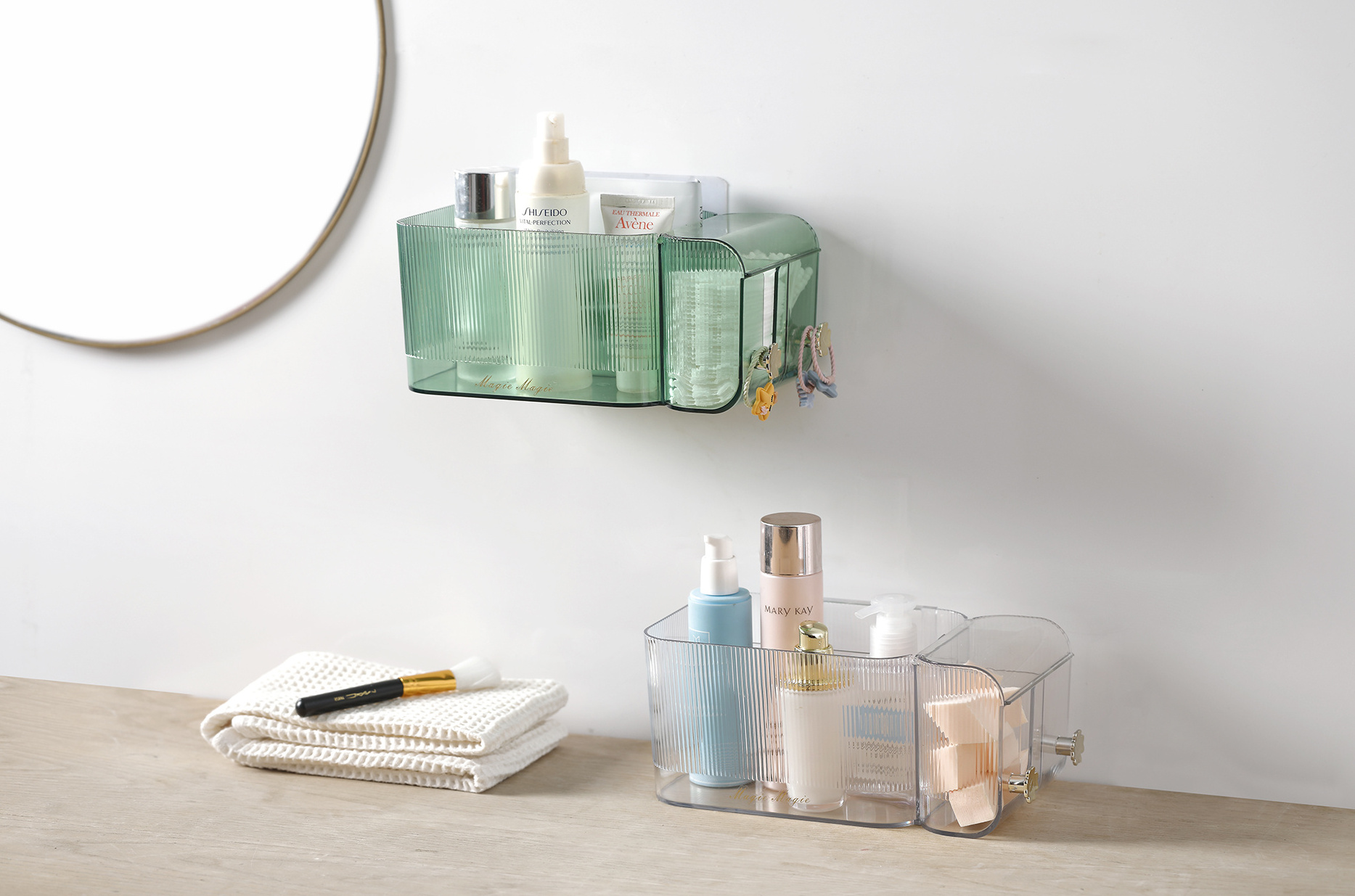 Wall Floating Corner Holder Storage Adhesive Hanging Bathroom Shower Rack  Storage Racks and Shelves