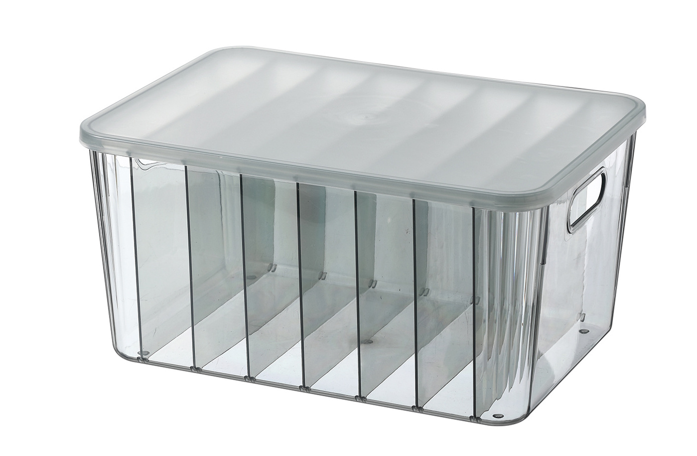 Hot Sale Transparent Plastic PET Living Room Tall underwear storage box with split space Three Colors Available