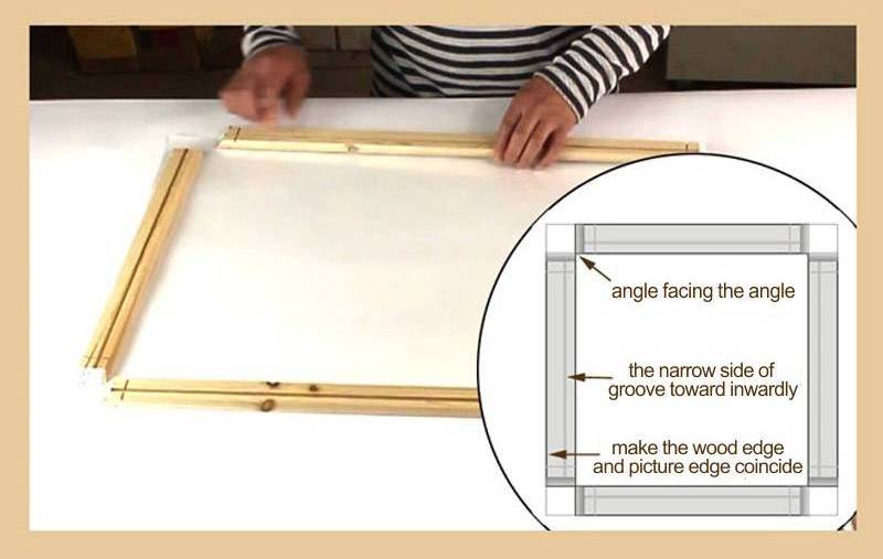 Pine wood Assembled Modern Canvas Oil Painting frame for painting