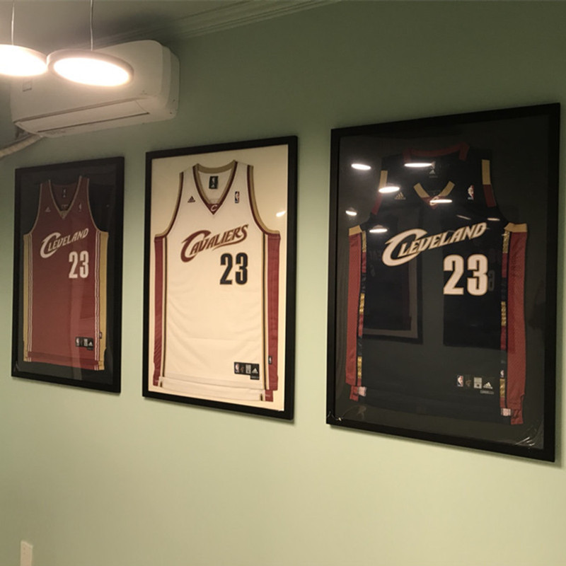 Customized Football Basketball Clothes Collection Wall-Mounted Solid Wood High-End Jersey Display Photo Frame