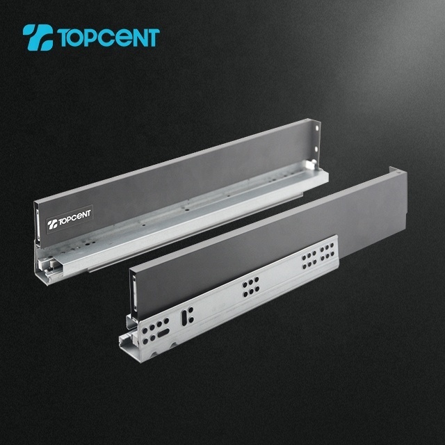 Topcent soft closing undermount tendem kitchen slim metal box cabinet drawer slide