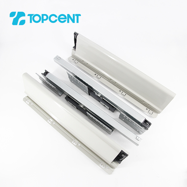 TOPCENT full extension metal sliding rail soft close kitchen drawer slides