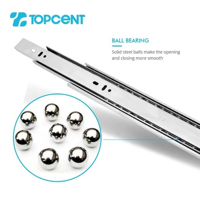 TOPCENT Telescopic Drawer rails telescopic channel ball bearing slide furniture sliders drawer slide rail Drawer Slide