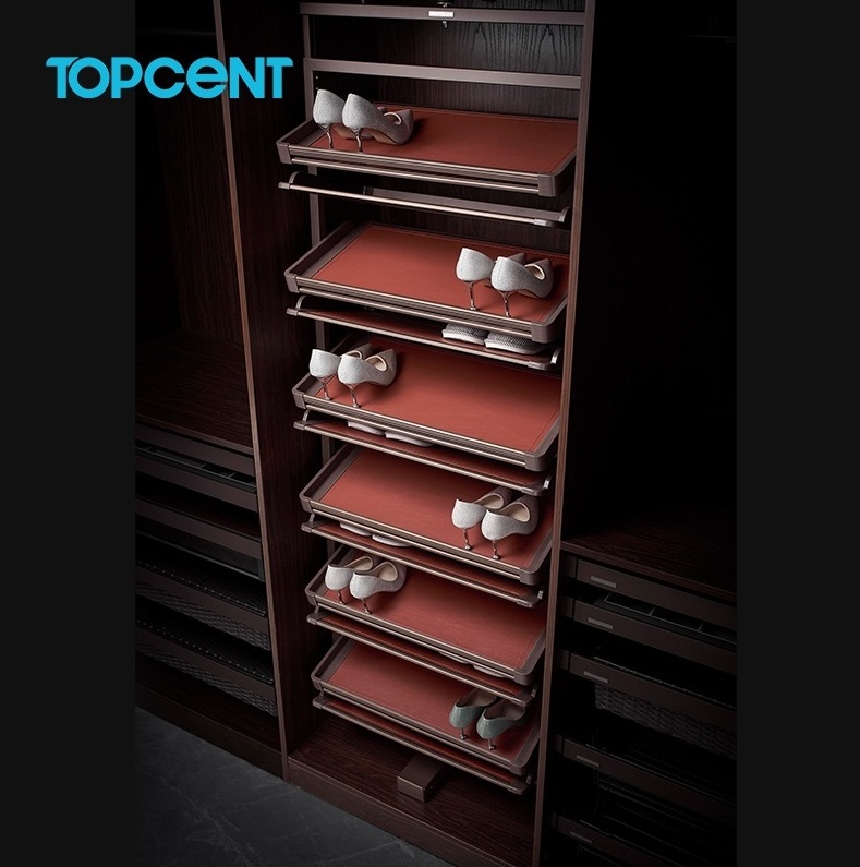 Topcent Manufacturer Modern High Quality Big 360 Degree Revolving Shoe Storage Cabinet Furniture Wardrobe Rotating Shoe Rack