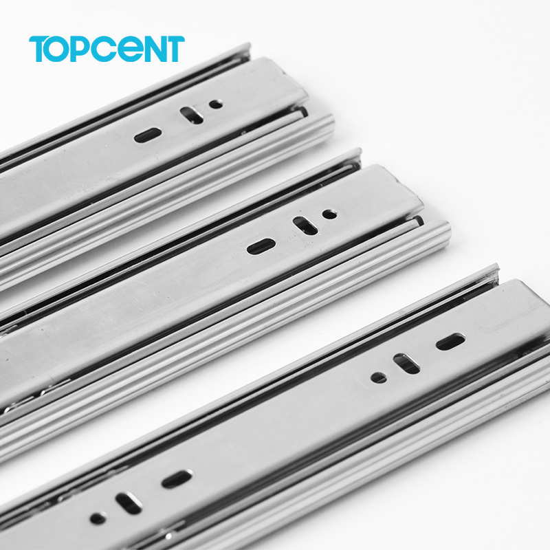 TOPCENT Drawer glide parts undermount interlock slide or anti tilt drawer slides sliders for drawers