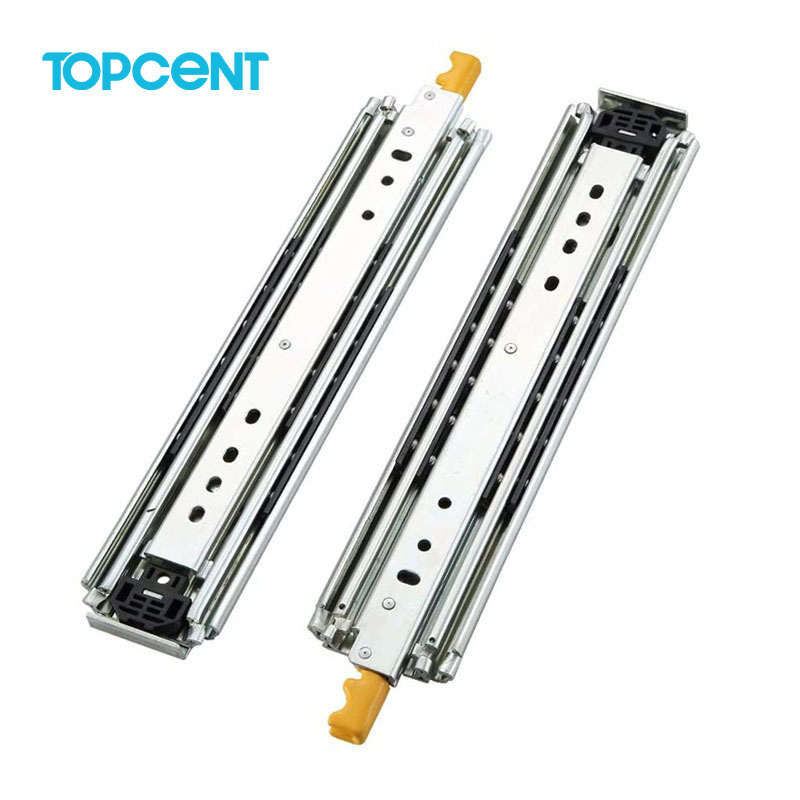 TOPCENT Furniture hardware 220KG  locking full extension drawer channel rail Ball Bearing slides Heavy Duty Drawer Slide