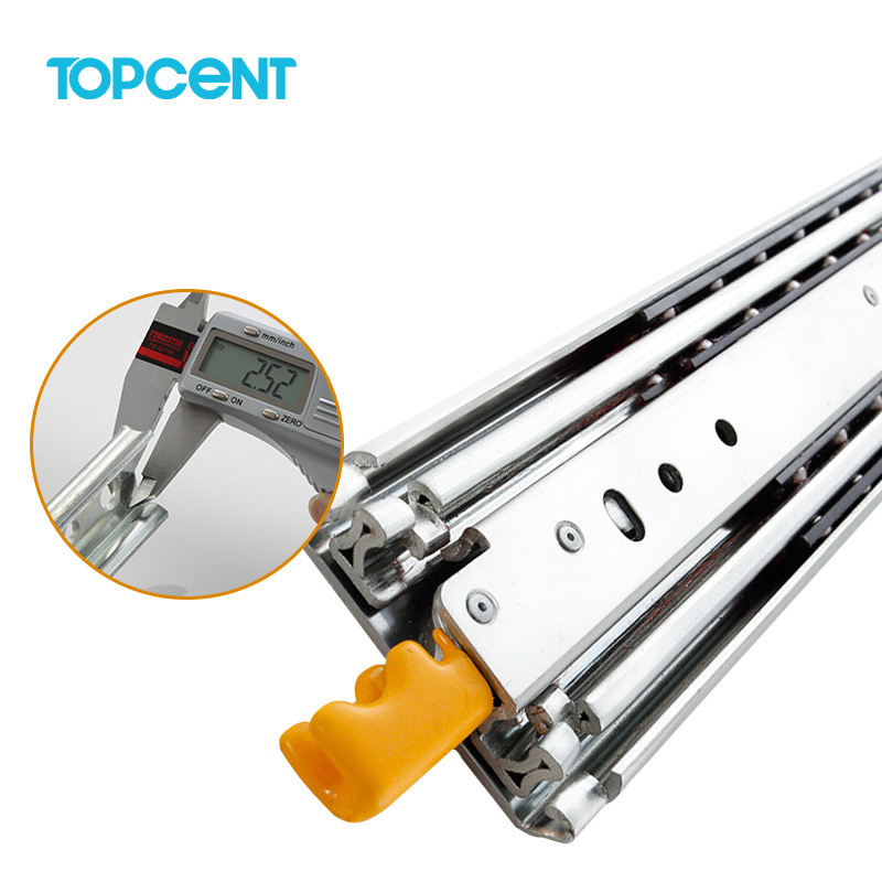 TOPCENT Furniture hardware 220KG  locking full extension drawer channel rail Ball Bearing slides Heavy Duty Drawer Slide