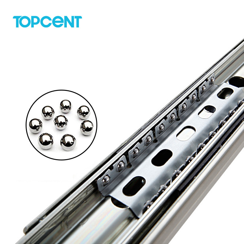 TOPCENT Furniture hardware 220KG  locking full extension drawer channel rail Ball Bearing slides Heavy Duty Drawer Slide