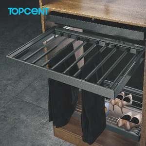 Topcent Wardrobe Accessories Checkroom Storage System Gray Cushioned Hidden Slide Shoe Racks