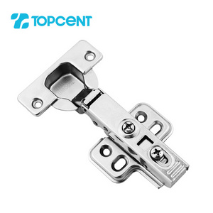 TOPCENT Furniture Hardware Hinge 35 mm Buffering Full Overlay Clip On Soft Close Hydraulic Kitchen Cabinet Hinge