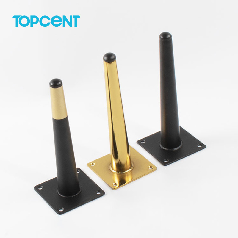 TOPCENT Factory Widely Used Metal Gold Table Legs Furniture Sofa Table Legs Chrome Furniture Feet Black Chair Hairpin Legs