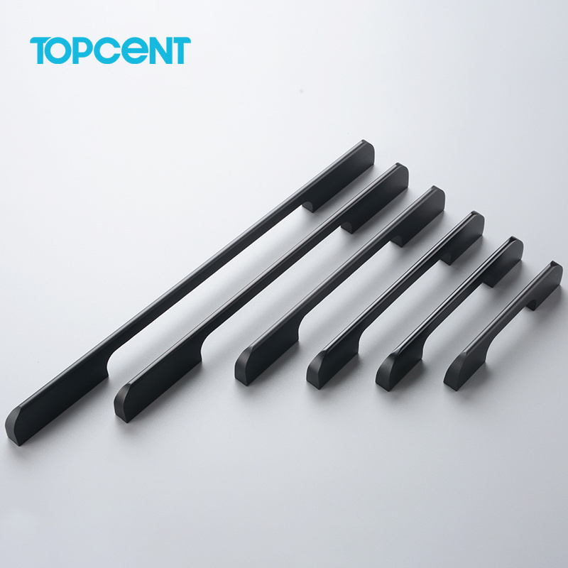 TOPCENT Aluminum Alloy Metal Hidden Drawer Hardware Kitchen Cabinet Pull Handles