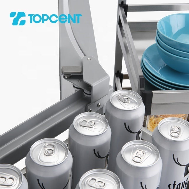 TOPCENT Functional Kitchen Fittings Magic Corner Sliding Storage Basket Pull Out Revolving Kitchen Basket