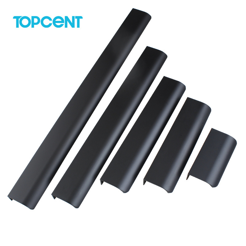 TOPCENT Recessed Rectangle Aluminum Alloy Closet Furniture Concealed Hidden Pull Handle Metal Furniture Hardware Handles