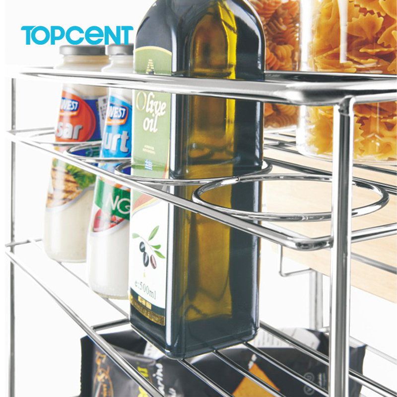 TOPCENT Factory Outlet Stainless Steel Kitchen Cabinet Pull Out Basket drawer baskets sliding wire basket drawers