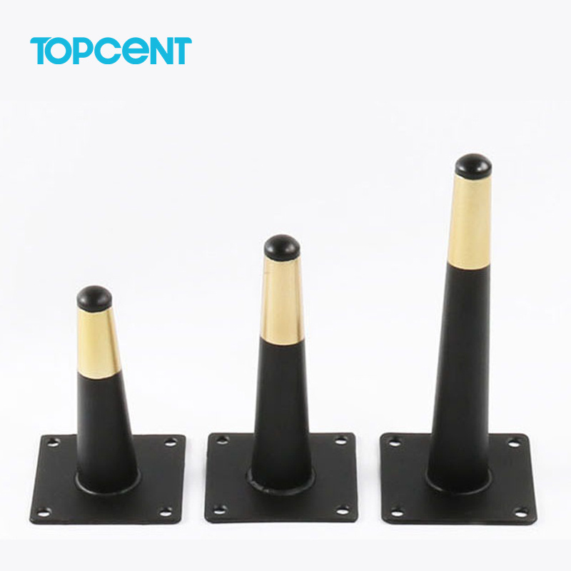 TOPCENT Factory Widely Used Metal Gold Table Legs Furniture Sofa Table Legs Chrome Furniture Feet Black Chair Hairpin Legs