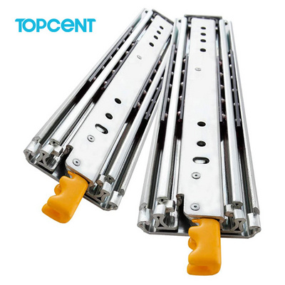 TOPCENT 27-152cm Size Soft Close Drawer Slide Ball Bearing Slide Heavy Duty Drawer Slides With Lock