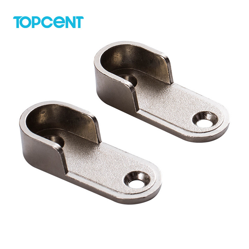 TOPCENT Rail Hanging Clothes Zinc Alloy Oval Furniture Hardware Closet Rod Support Wardrobe Long Tube Holder