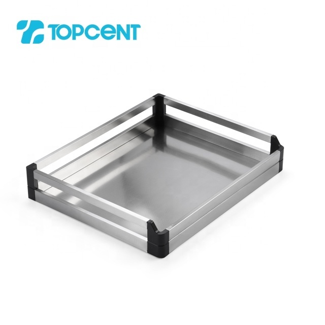 TOPCENT Functional Kitchen Fittings Magic Corner Sliding Storage Basket Pull Out Revolving Kitchen Basket