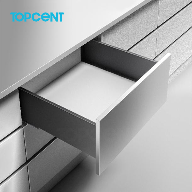 Topcent soft closing undermount tendem kitchen slim metal box cabinet drawer slide