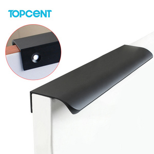 TOPCENT Recessed Rectangle Aluminum Alloy Closet Furniture Concealed Hidden Pull Handle Metal Furniture Hardware Handles