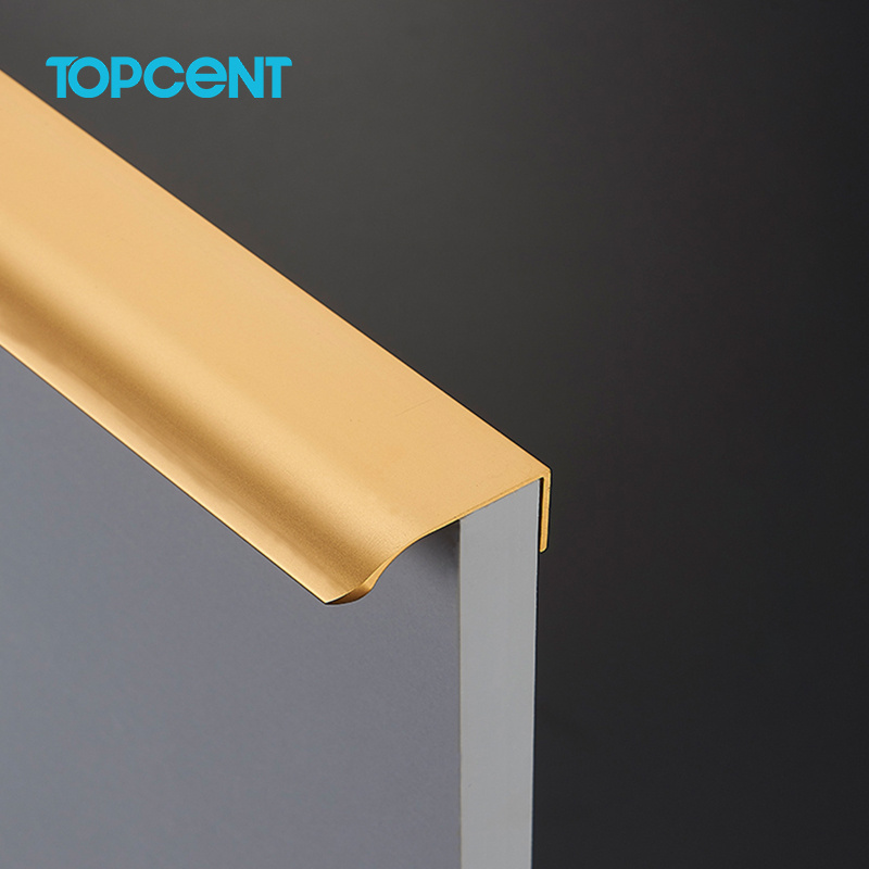 TOPCENT Recessed Rectangle Aluminum Alloy Closet Furniture Concealed Hidden Pull Handle Metal Furniture Hardware Handles