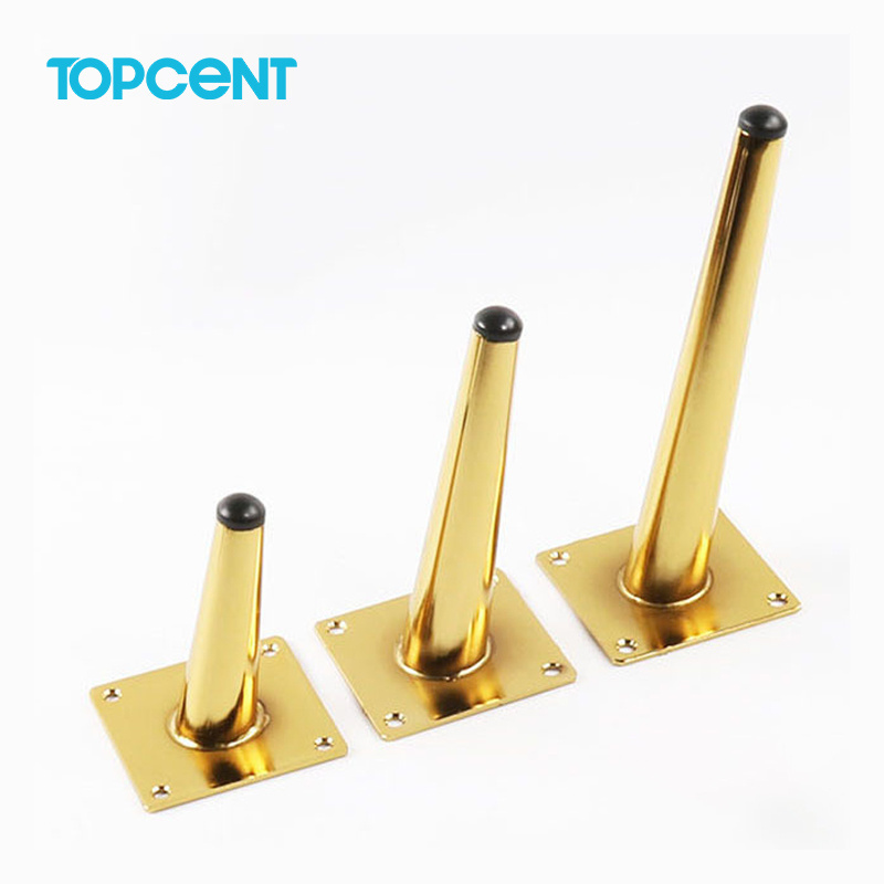 TOPCENT Factory Widely Used Metal Gold Table Legs Furniture Sofa Table Legs Chrome Furniture Feet Black Chair Hairpin Legs