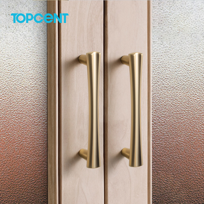 TOPCENT Luxury Black Gold Kitchen Door Pull Zinc Alloy Brass T Bar Cabinet Handle