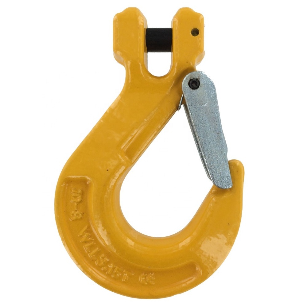 G80 Drop Forged alloy Steel painted finish Clevis sling hook with latch