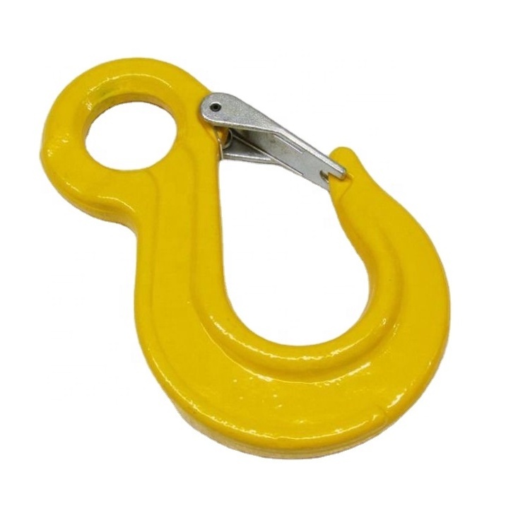 Drop Forged G80 European Type Eye Sling hook with safety latch