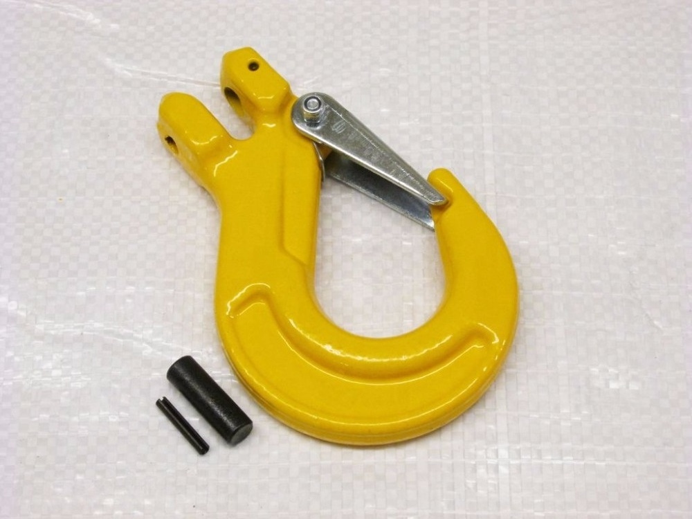 G80 Drop Forged alloy Steel painted finish Clevis sling hook with latch