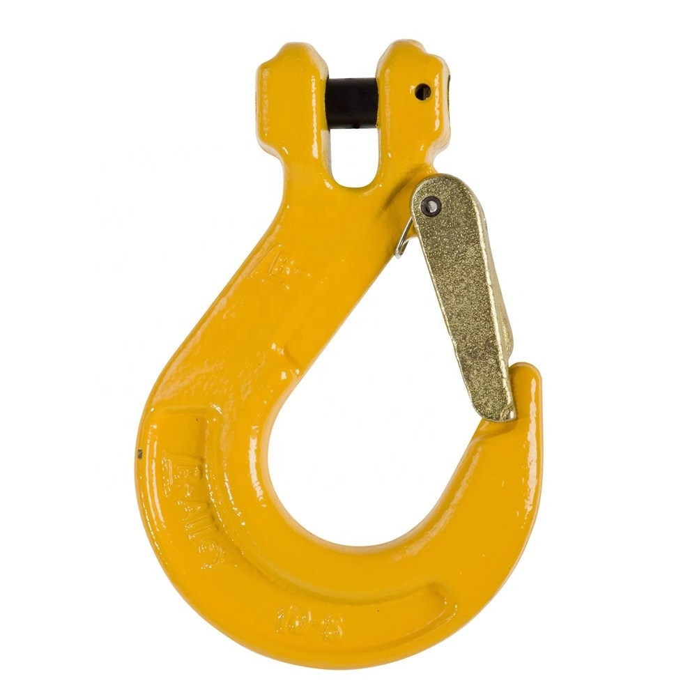 G80 Drop Forged alloy Steel painted finish Clevis sling hook with latch