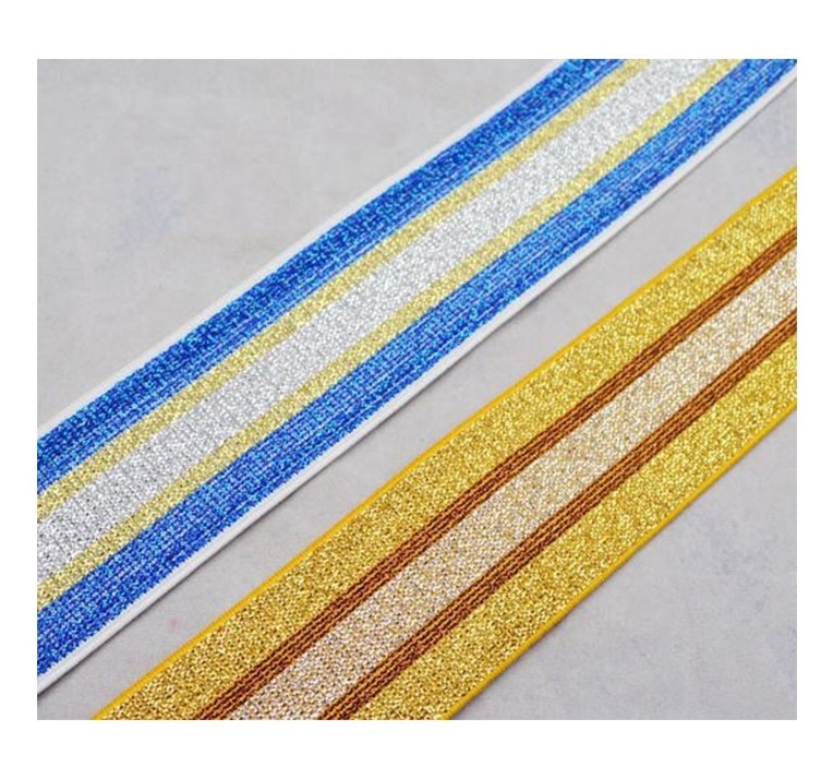 Custom Filigree Elastic Band Glitter Elastic Webbing Band Lurex Elastic Band Tape