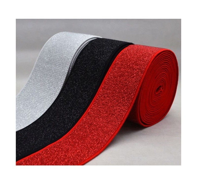 Custom Filigree Elastic Band Glitter Elastic Webbing Band Lurex Elastic Band Tape