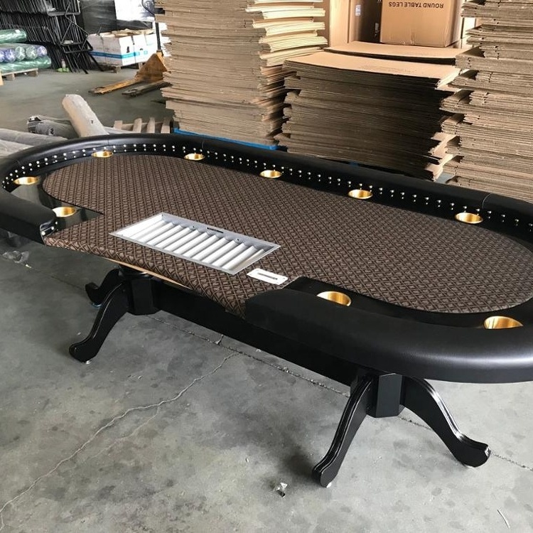 96inch texas hold  real wood poker table and metal chip tray