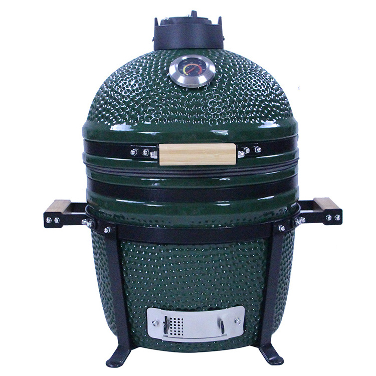 Portable TOPQ 15 inch green kamado grill rotisserie bbq for sale