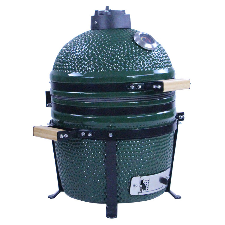 Portable TOPQ 15 inch green kamado grill rotisserie bbq for sale