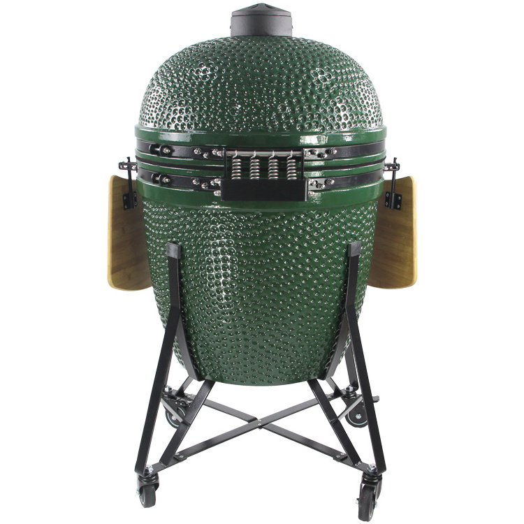 TOPQ KAMADO 27 inch green ceramic egg bbq grill outdoor charcoal rotisserie_grill chicken kabab grill barbecue