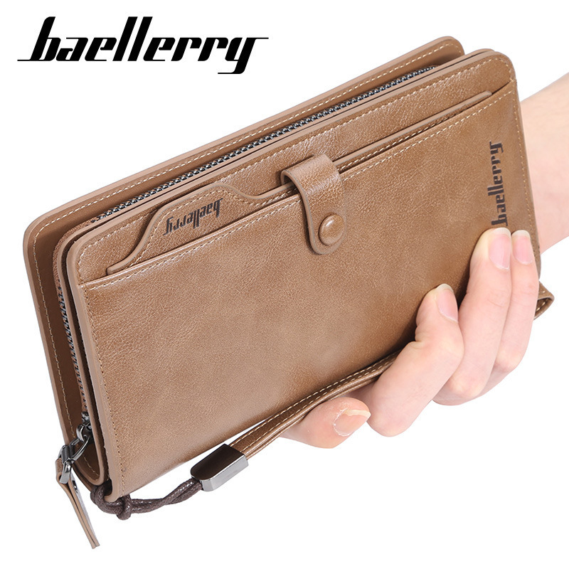 TS Top Men Long Money Wallet Money Clip Men Wallets Business Brand Card Holder Coin Purse Men