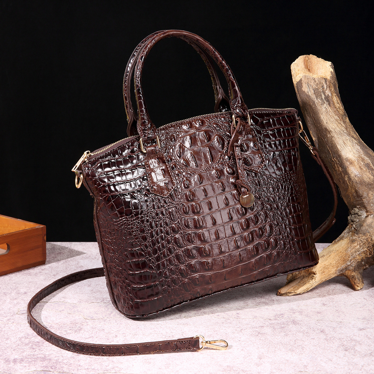 MU Retro Fashion Luxury Ladies Handbags Stylish Women Tote Bag Unique Design Crocodile Patternnote Hand Bag Purse