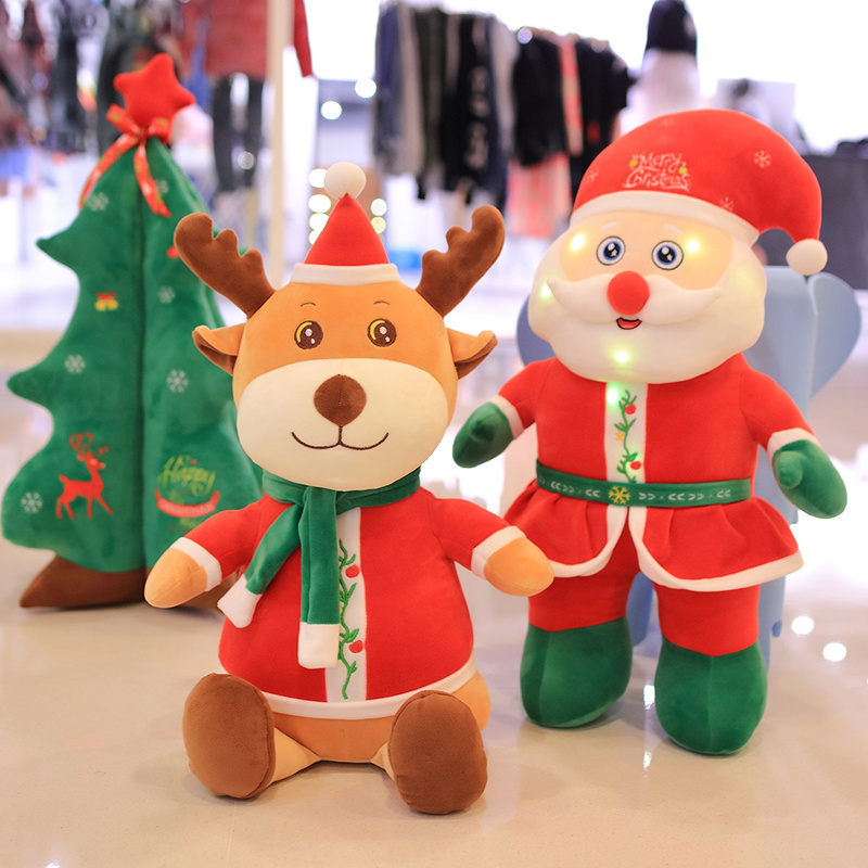 TS OEM Wholesale Source Factory Cute Plush Reindeer Deer singing glow Soft Animal Toy With Fashion New Xmas Kids Gift DOLL