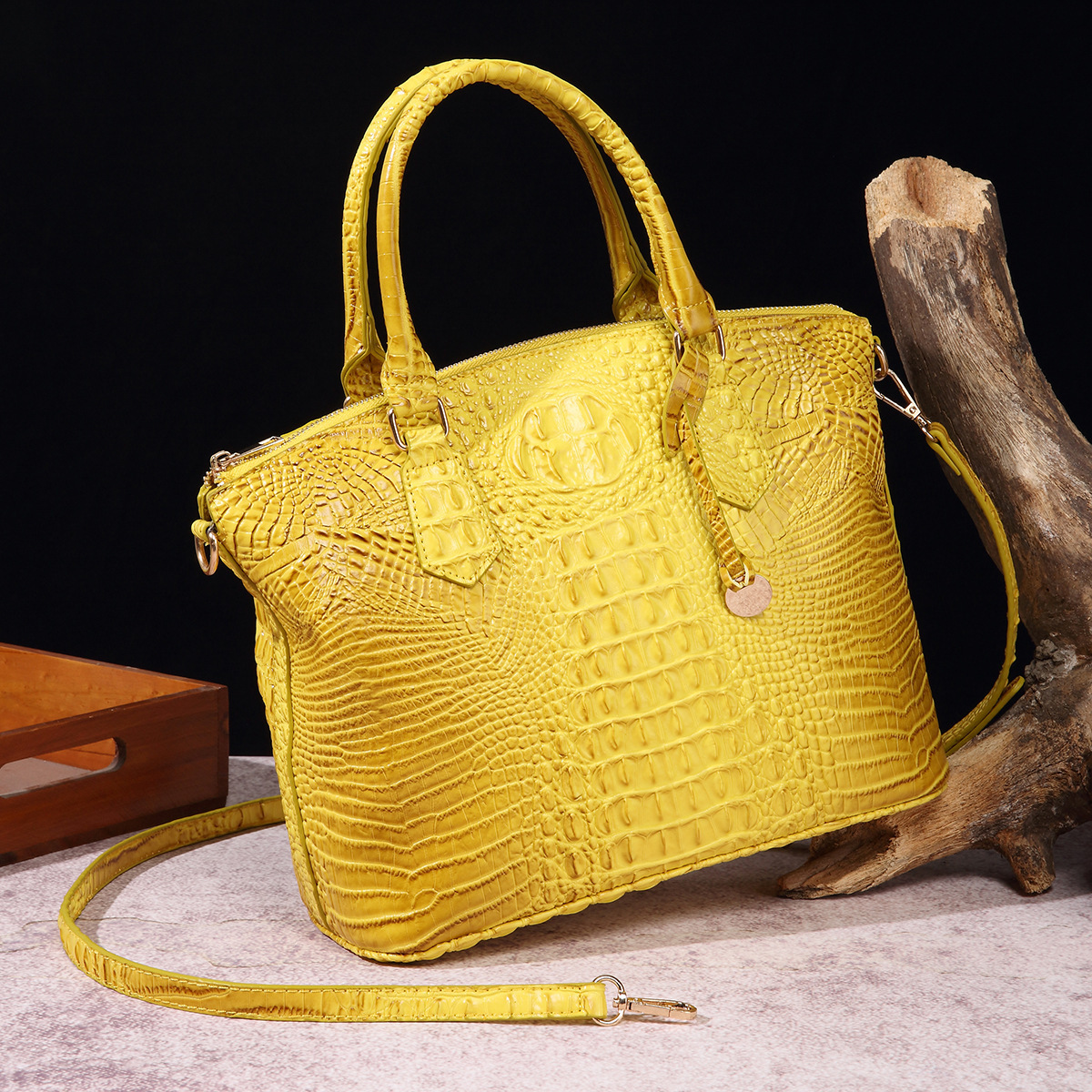 MU Retro Fashion Luxury Ladies Handbags Stylish Women Tote Bag Unique Design Crocodile Patternnote Hand Bag Purse